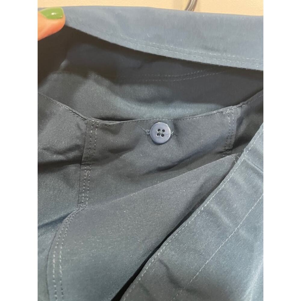 London Fog Women's Water Resistant Single Breasted Trench Coat Dark Teal Sz Med - Picture 7 of 10